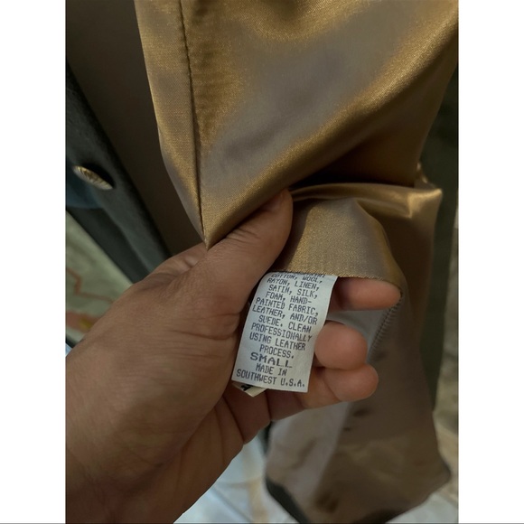 VINTAGE SFR FRINGE SOUTHWESTERN PATCHWORK COAT SMALL - Picture 7 of 9